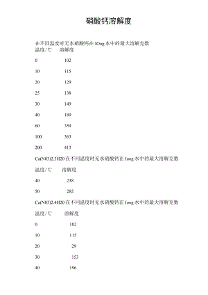 硝酸钙溶解度.docx