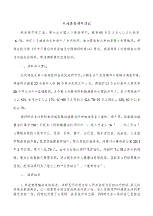 农村养老调研建议.docx
