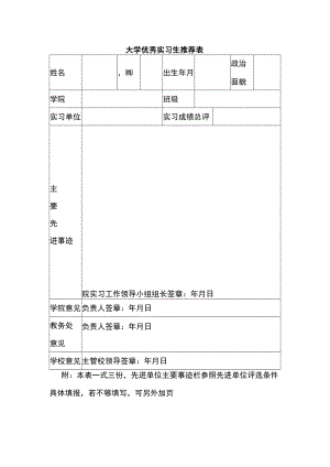 大学优秀实习生推荐表.docx