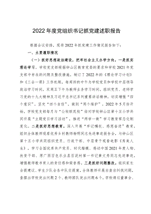 学校2022年度抓党建工作述职报告.docx