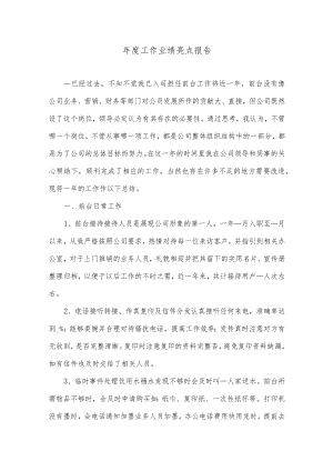 年度工作业绩亮点报告.docx