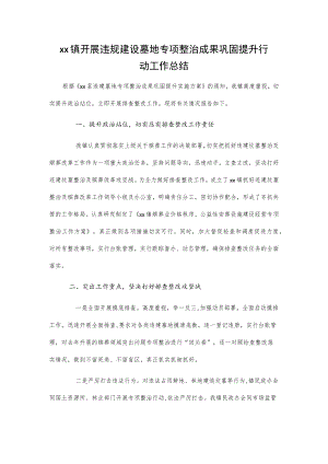 xx镇开展违规建设墓地专项整治成果巩固提升行动工作总结.docx