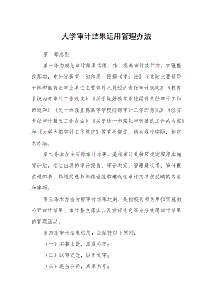 大学审计结果运用管理办法.docx