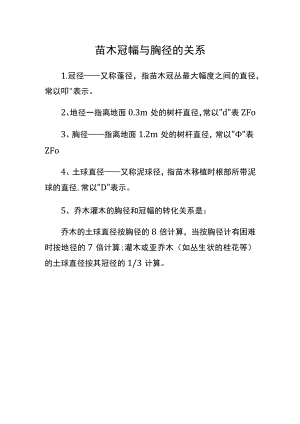 苗木冠幅与胸径的关系.docx