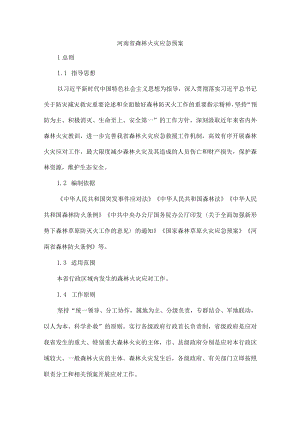 河南省森林火灾应急预案.docx