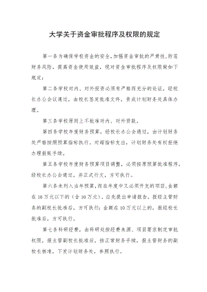 大学关于资金审批程序及权限的规定.docx