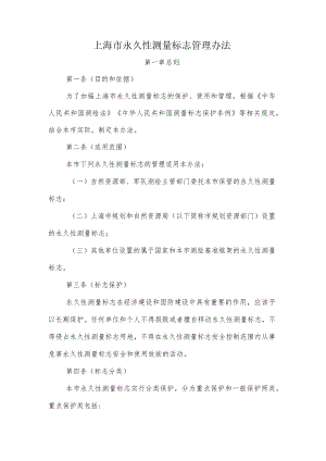 上海市永久性测量标志管理办法.docx
