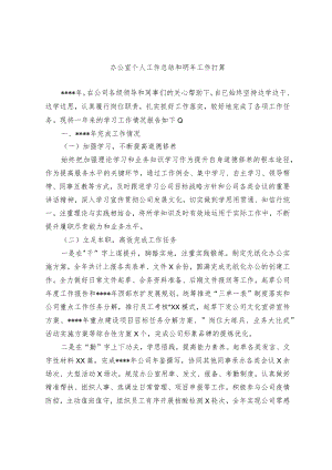 办公室个人工作总结和明年工作打算.docx