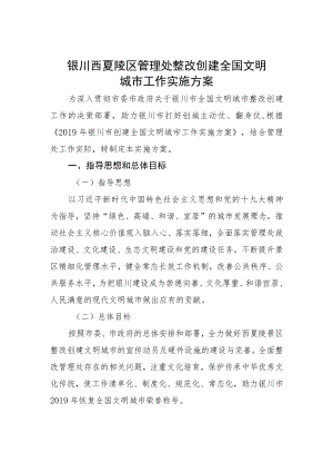 银川西夏陵区管理处整改创建全国文明城市工作实施方案.docx