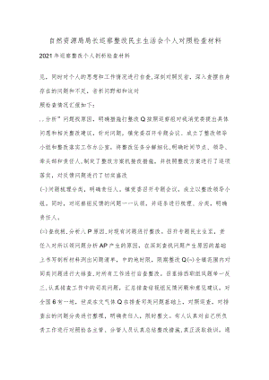 （3篇）自然资源局局长巡察整改民主生活会个人对照检查材料.docx