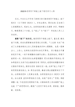 2022推进领导干部能上能下规定学习心得3篇.docx