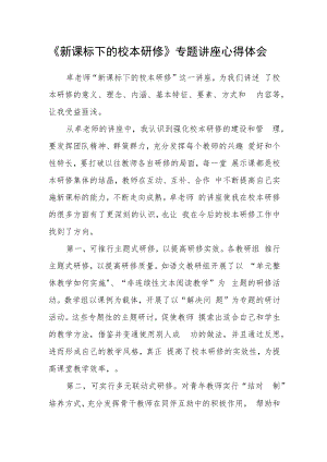 《新课标下的校本研修》专题讲座心得体会.docx