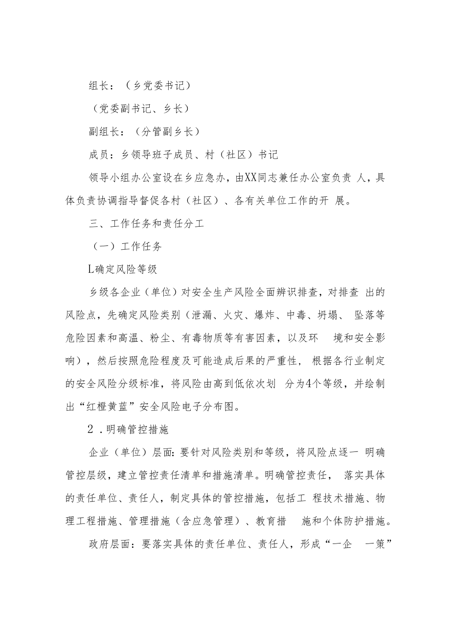 XX乡安全生产风险分级管控和隐患排查治理双重预防机制工作实施方案.docx_第2页