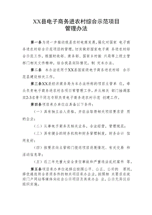 XX县电子商务进农村综合示范项目管理办法.docx