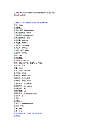 上海赞马9马力发动机5寸汽油高扬程便携式手抬消防水泵.docx