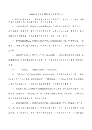 2022年生活会对照检查材料常用金句.docx