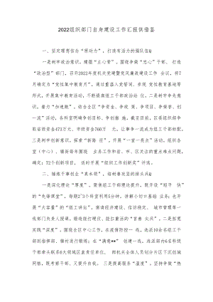 2022组织部门自身建设工作汇报供借鉴.docx
