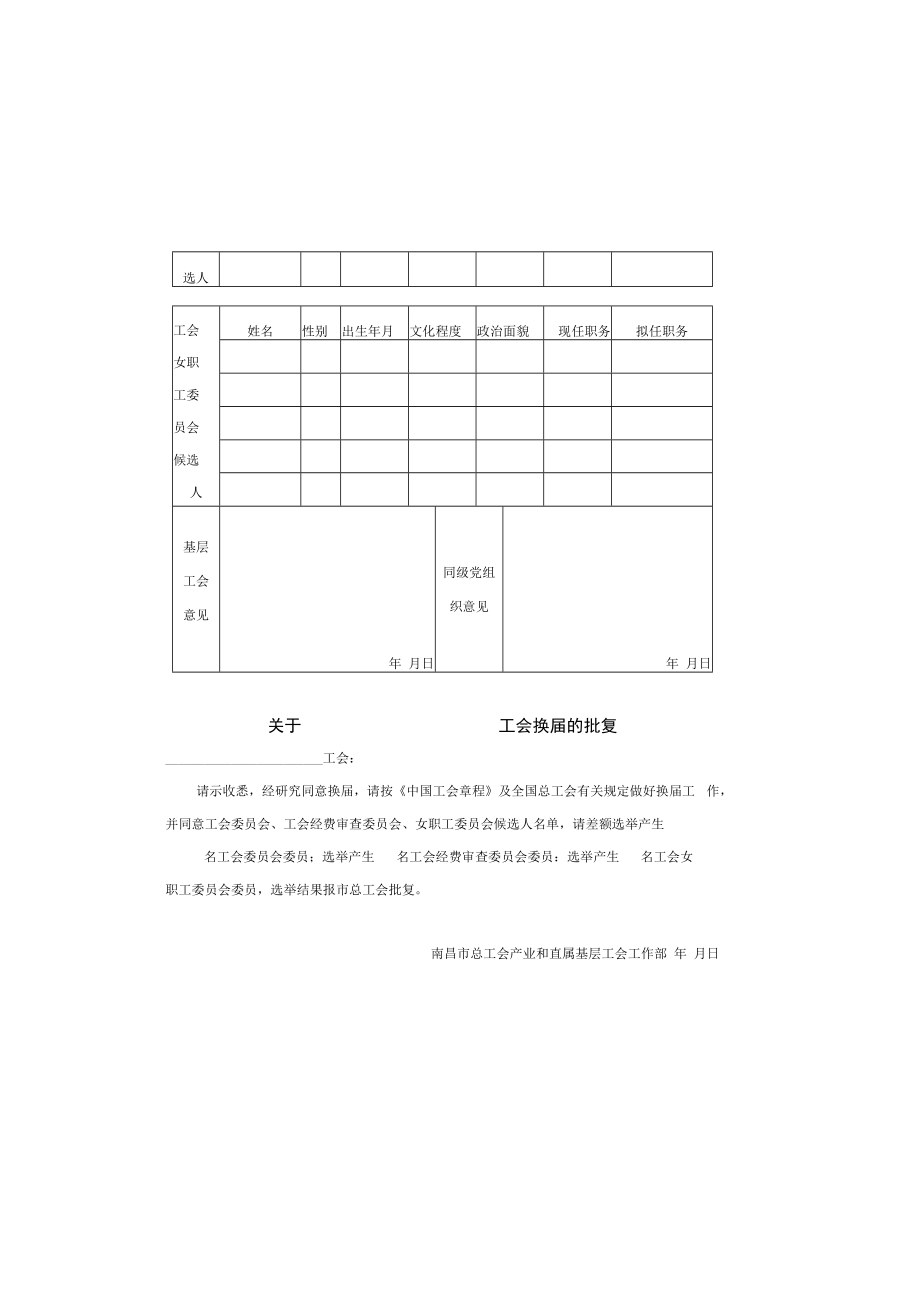 17.（A3纸）南昌市总工会直属工会换届审批表.docx_第1页