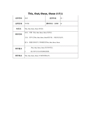this-that-these-those的用法教案.docx