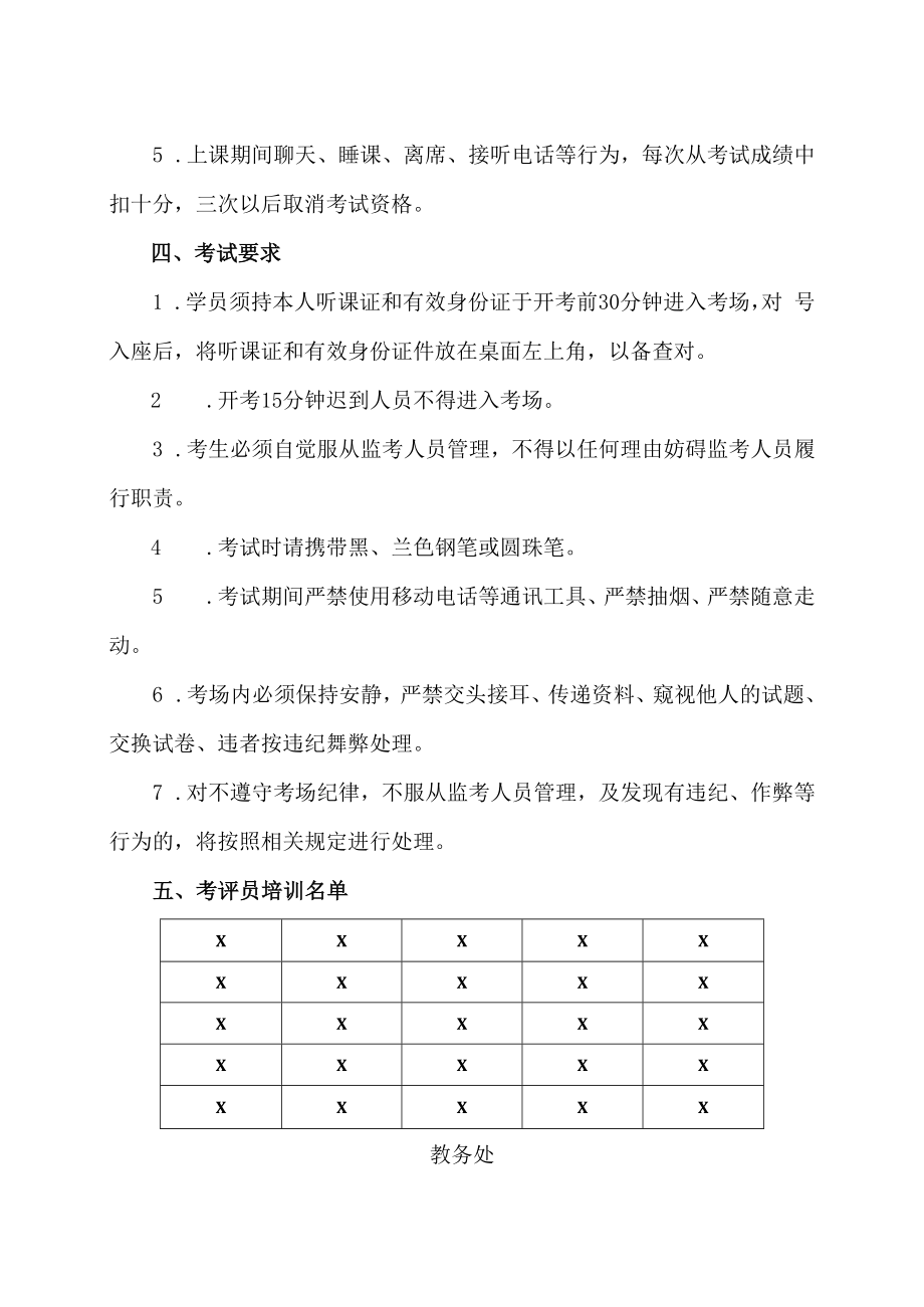 XX工贸职业技术学院关于参加202X年XX市考评员培训班有关事项的通知.docx_第2页