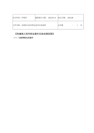2022年9月《危重病人院内转运意外应急流程》.docx