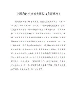 中国为何再难掀集体经济发展热潮.docx
