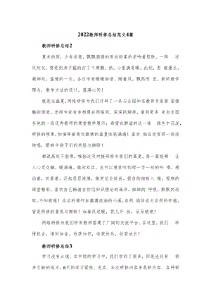 2022教师研修总结范文4篇.docx