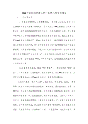 2022两新组织党建工作开展情况报告供借鉴.docx