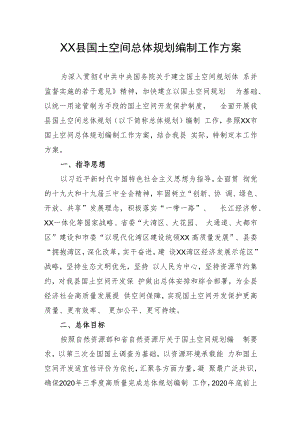 XX县国土空间总体规划编制工作方案.docx