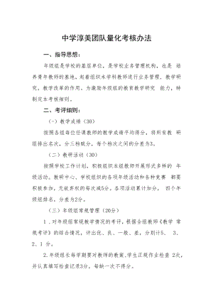 中学淳美团队量化考核办法.docx