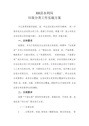 XX县水利局垃圾分类工作实施方案.docx