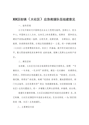 XX区街镇（大社区）应急救援队伍组建意见.docx