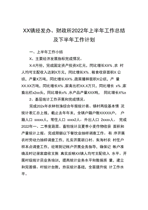 xx镇经发办、财政所2022年上半年工作总结.docx