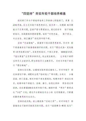 “四坚持” 夯实年轻干部培养根基.docx