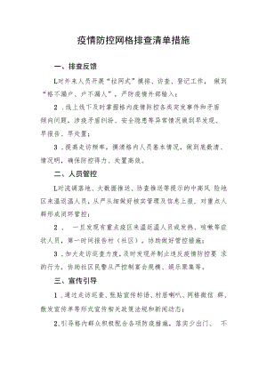2022疫情防控网格排查清单措施.docx