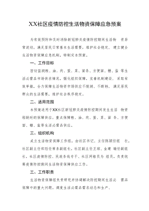 2022《社区疫情防控生活物资保障应急预案》.docx