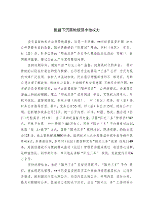 【经验交流材料】监督下沉落地规范小微权力.docx