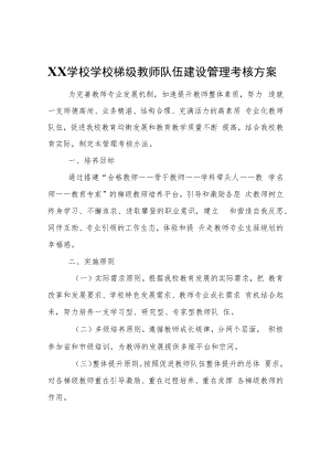 XX学校学校梯级教师队伍建设管理考核方案.docx