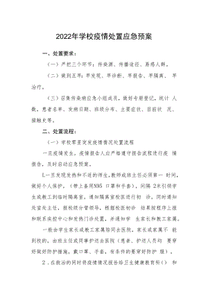 2022年学校疫情处置应急预案.docx