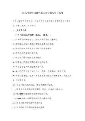 2022年ERP项目实施任务分配与奖罚制度.docx