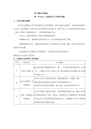 2022《配合的措施》（与业主、监理、设计）.docx