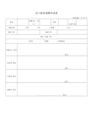 2022年《员工薪资调整申请表》模板.docx