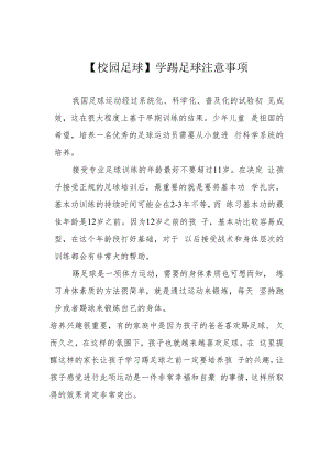 【校园足球】学踢足球注意事项.docx