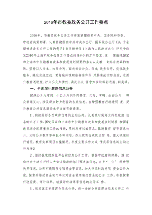 2016年市教委政务公开工作要点.docx