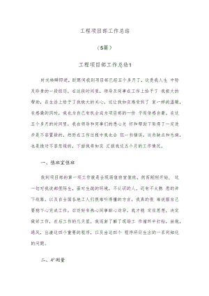 (5篇)工程项目部工作总结.docx