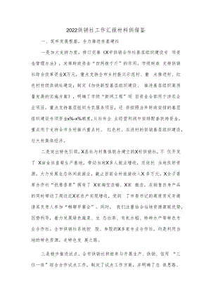 2022供销社工作汇报材料供借鉴.docx