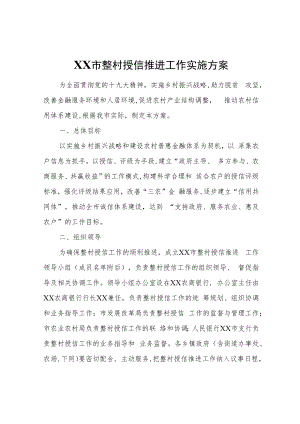 XX市整村授信推进工作实施方案.docx