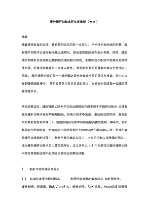 腹腔镜肝切除术肝实质离断（全文）.docx