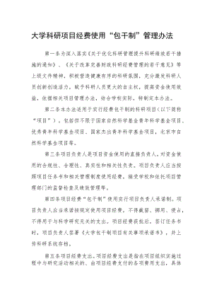 大学科研项目经费使用“包干制”管理办法.docx