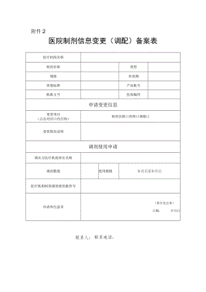 医院制剂信息变更（调剂）备案表.docx